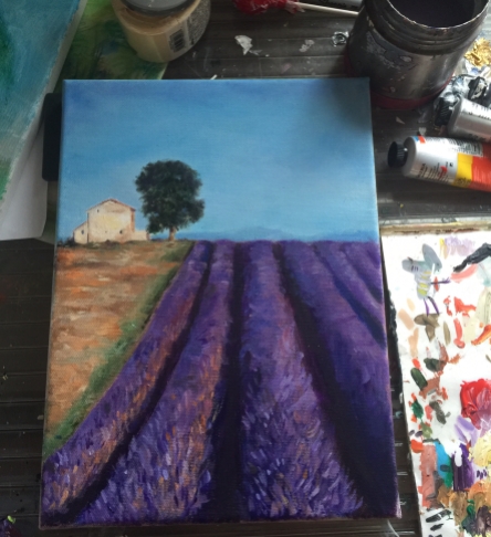 Lavender fields on canvas